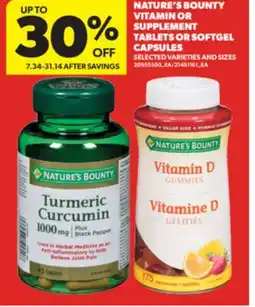 Real Canadian Superstore NATURE'S BOUNTY VITAMIN OR SUPPLEMENT TABLETS OR SOFTGEL CAPSULES offer