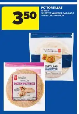 Real Canadian Superstore PC TORTILLAS, 342/650 G offer
