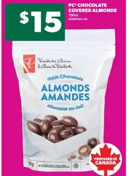 Real Canadian Superstore PC CHOCOLATE COVERED ALMONDS, 700 G offer