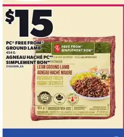 Independent Grocer PC FREE FROM GROUND LAMB, 454 G offer
