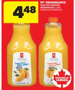 Real Canadian Superstore PC ORANGE JUICE, 1.54 L offer