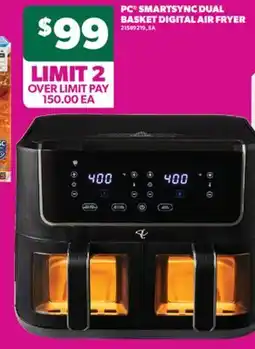 Real Canadian Superstore PC SMARTSYNC DUAL BASKET DIGITAL AIR FRYER offer