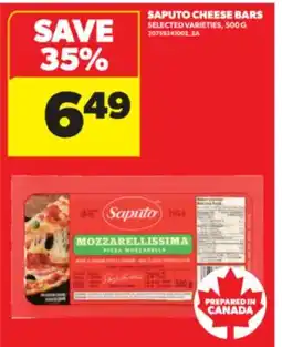 Real Canadian Superstore SAPUTO CHEESE BARS, 500 G offer