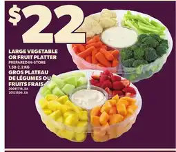 Independent Grocer LARGE VEGETABLE OR FRUIT PLATTER, 1.58-2.2 KG offer