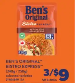 Real Canadian Superstore BEN'S ORIGINAL BISTRO EXPRESS , (240g / 250g) offer