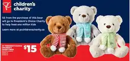 Real Canadian Superstore 16 PRESIDENT'S CHOICE CHILDREN'S CHARITY BEAR offer