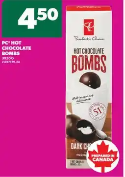Real Canadian Superstore PC HOT CHOCOLATE BOMBS, 3X30 G offer