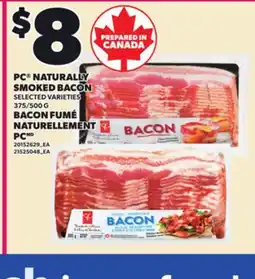 Independent Grocer PC NATURALLY SMOKED BACON, 375/500 G offer