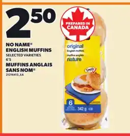 Independent Grocer NO NAME ENGLISH MUFFINS, 6'S offer