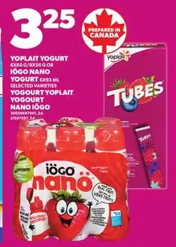 Independent Grocer YOPLAIT YOGURT 6X60 G/8X56 G iÖGO NANO YOGURT 6X93 ML offer