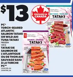 Independent Grocer PC TORCH-SEARED ATLANTIC SALMON TATAKI OR WILD AHI TUNA TATAKI, 130 G offer