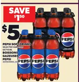 Independent Grocer PEPSI SOFT DRINKS, 6X710 ML offer