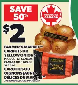 Independent Grocer FARMER'S MARKET CARROTS OR YELLOW ONIONS, 3 LB BAG offer