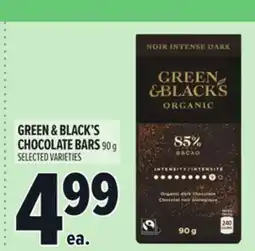 Metro GREEN & BLACK'S CHOCOLATE BARS offer
