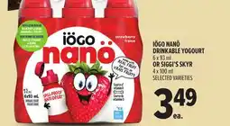 Metro IÖGO NANÖ DRINKABLE YOGOURT 6 X 93 ML OR SIGGI'S SKYR 4 X 100 ML offer
