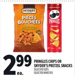 Metro PRINGLES CHIPS OR SNYDER'S PRETZEL SNACKS offer