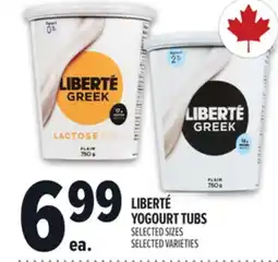 Metro LIBERTÉ YOGOURT TUBS offer