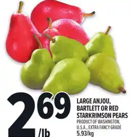 Metro LARGE ANJOU, BARTLETT OR RED STARKRIMSON PEARS offer