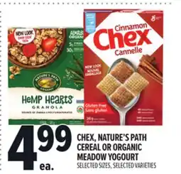 Metro CHEX NATURE'S PATH CEREAL OR ORGANIC MEADOW YOGOURT offer