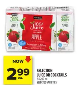 Metro SELECTION JUICE OR COCKTAILS offer