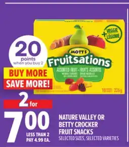 Metro NATURE VALLEY OR BETTY CROCKER FRUIT SNACKS offer