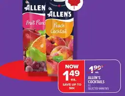 Metro ALLEN'S COCKTAILS offer