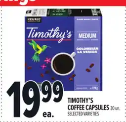 Metro TIMOTHY'S COFFEE CAPSULES offer