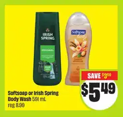 FreshCo Softsoap or Irish Spring Body Wash 591 ml offer