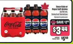 FreshCo Coca-Cola or Pepsi Soft Drinks 6x710 mL Selected Varieties offer