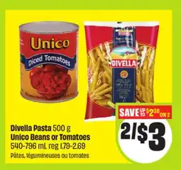 FreshCo Divella Pasta 500 g Unico Beans or Tomatoes 540-796 mL offer