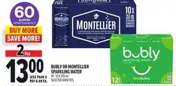 Metro BUBLY OR MONTELLIER SPARKLING WATER offer