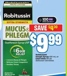 FreshCo Robitussin Cough Syrup 100 mL or Liqui-Gels 20 pk selected Varieties offer