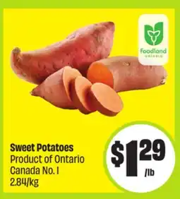 FreshCo Sweet Patatoes Product of Ontario Canada No.1 2.84/kg offer