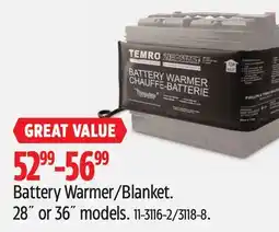 Canadian Tire Temro Battery Warmer/Blanket. 28˝ or 36˝ models offer