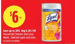Canadian Tire Household Cleaners and Lysol Wipes. Selected types and sizes offer