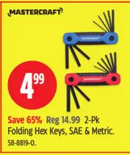 Canadian Tire Mastercraft Folding Hex Keys SAE & METRIC offer