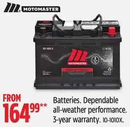 Canadian Tire MotoMaster Batteries offer