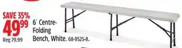Canadian Tire For Living 6´ Centre- Folding Bench, White offer