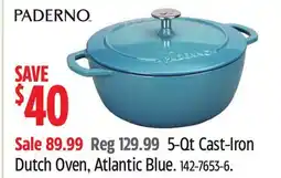Canadian Tire PADERNO 5-Qt Cast-Iron Dutch Oven, Atlantic Blue offer