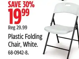 Canadian Tire For Living Plastic Folding Chair, White offer
