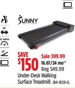 Canadian Tire Sunny Under-Desk Walking Surface Treadmill offer