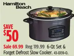 Canadian Tire Hamilton Beach Forget Defrost Slow Cooker offer