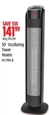 Canadian Tire NOMA 30˝ Oscillating Tower Heater offer