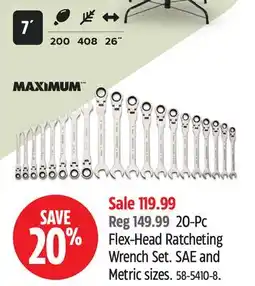 Canadian Tire MAXIMUM Flex-Head Ratcheting Wrench Set Metric sizes offer