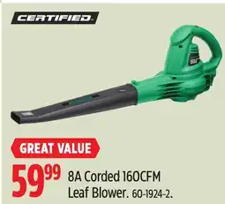 Canadian Tire 8A Corded 160CFM Leaf Blower offer