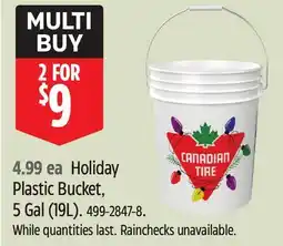 Canadian Tire Holiday Plastic Bucket offer