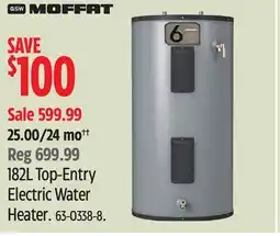 Canadian Tire Moffat 182L Top-Entry Electric Water Heater offer