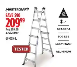 Canadian Tire Mastercraft GRADE 1A 300 LBS MULTI-TASK ALUMINUM Ladder offer