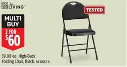 Canadian Tire For Living High-Back Folding Chair offer