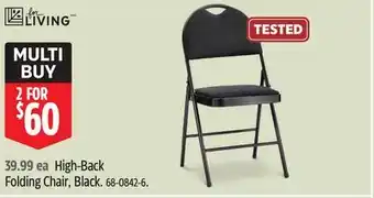 Canadian Tire For Living High-Back Folding Chair offer
